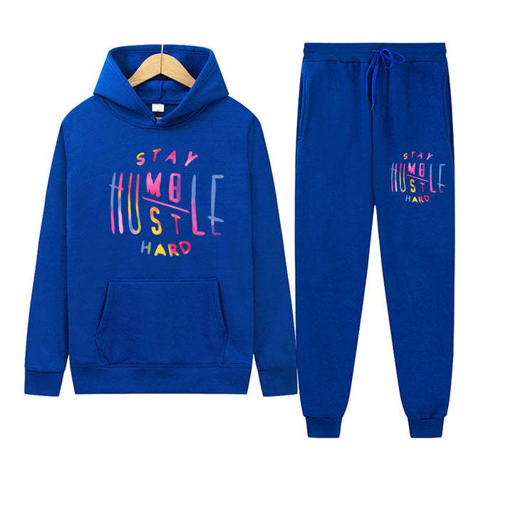 Damen Sportliches Hoodie- und Jogginghose-Set mit motivierendem Aufdruck Drune