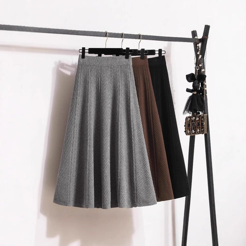 Damen Plissierter Midirock mit elastischem Bund und feiner Struktur Drune