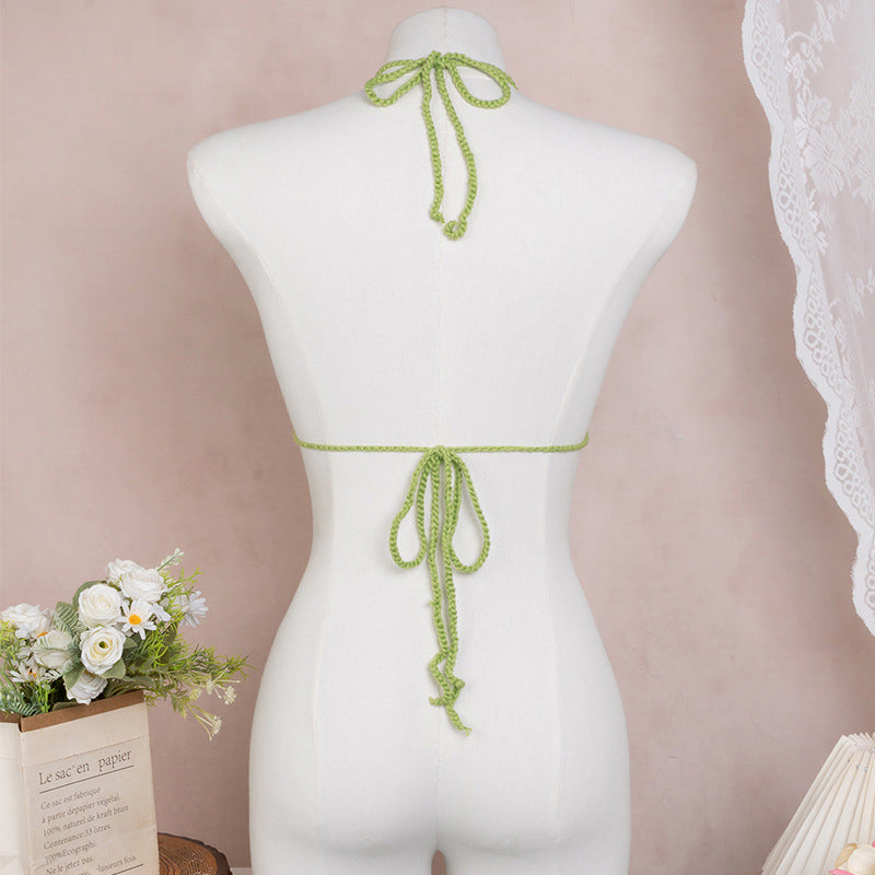 Damen Häkel-Bikinioberteil mit floralen Akzenten Drune