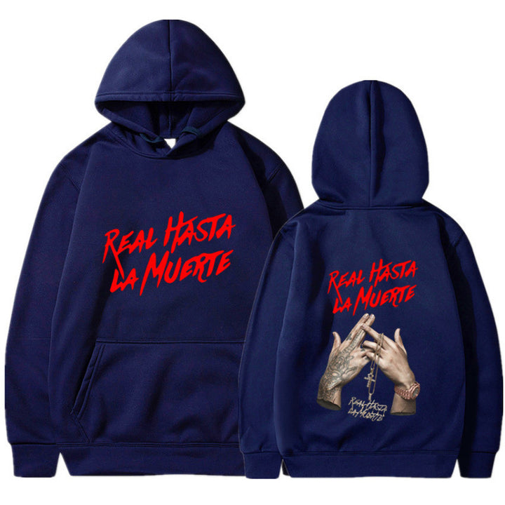 Damen Kapuzensweater mit auffälligem Schriftzug in urbanem Stil Drune