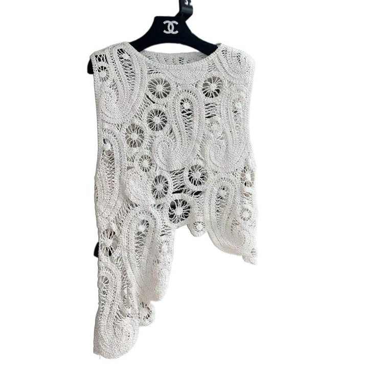 Damen Häkeloberteil mit elegantem Muster und leichtem Stoff Drune