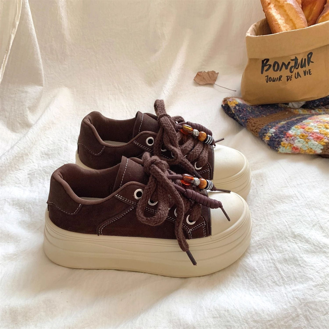 Damen Chunky Plateau-Sneaker mit dekorativen Schnürdetails Drune