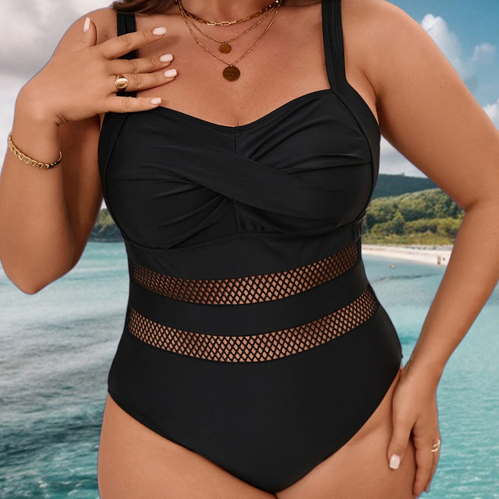 Damen Einteiler Badeanzug mit elegantem Netzdesign Drune