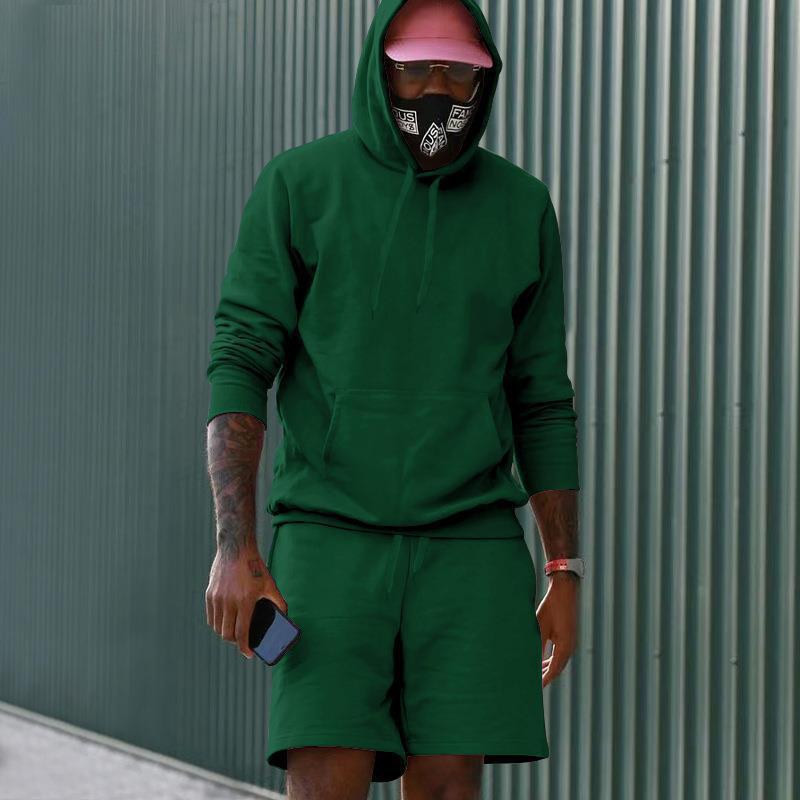 Herren sportliches Hoodie- und Shorts-Set aus hochwertigem Sweatmaterial Drune