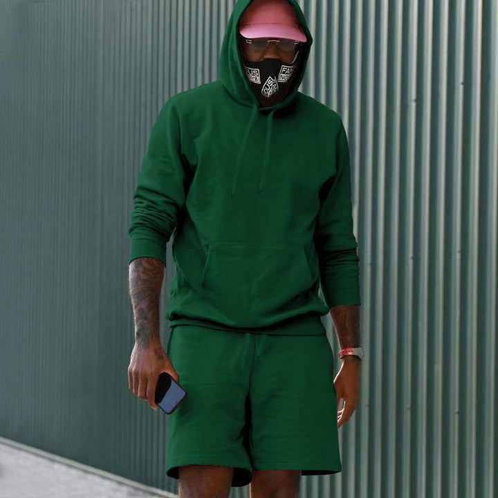 Herren sportliches Hoodie- und Shorts-Set aus hochwertigem Sweatmaterial Drune