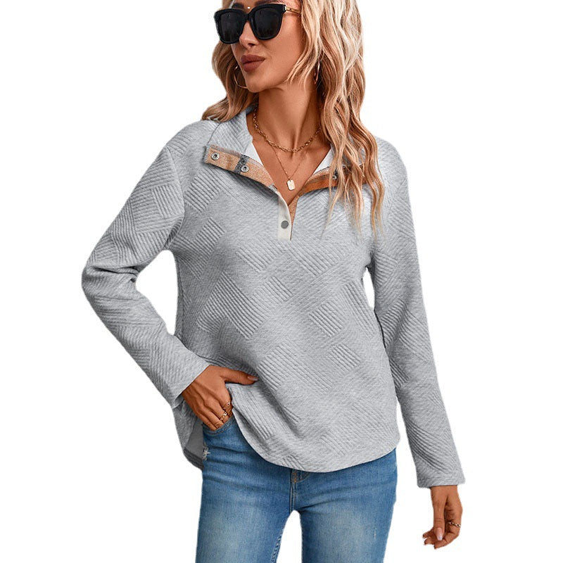 Damen Freizeitpullover mit modischem Steppdesign und praktischen Knopfdetails Drune