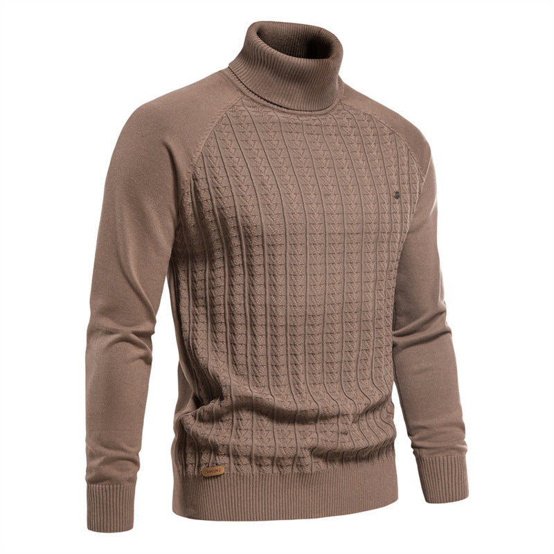 Herren Strickpullover mit modischem Stehkragen und strukturiertem Design Drune