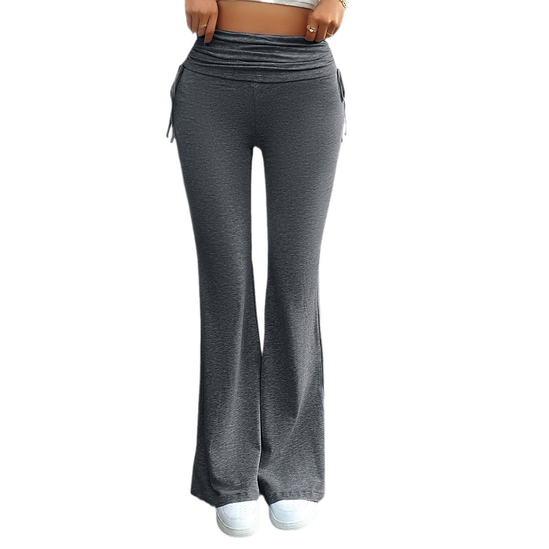Damen Bequeme Palazzo-Hose mit elastischem Bund und lässigem Schnitt Drune