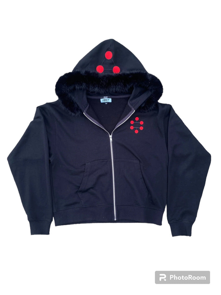Damen modischer Kapuzenpullover mit Fleece-Kragen und dekorativen Details Drune