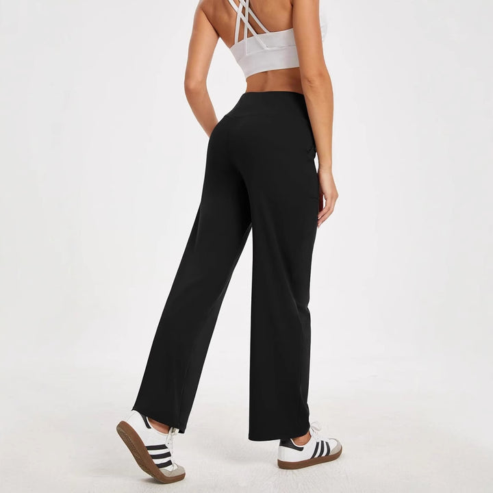 Damen bequeme Freizeithose mit seitlichen Taschen und elastischem Bund Drune