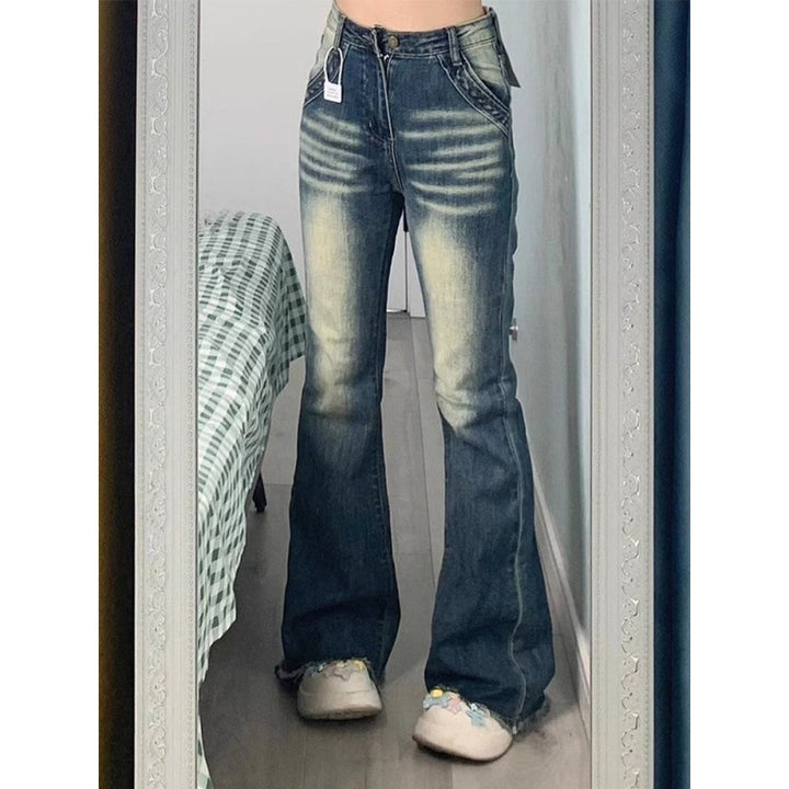 Damen High-Waisted Flared Jeans Drune