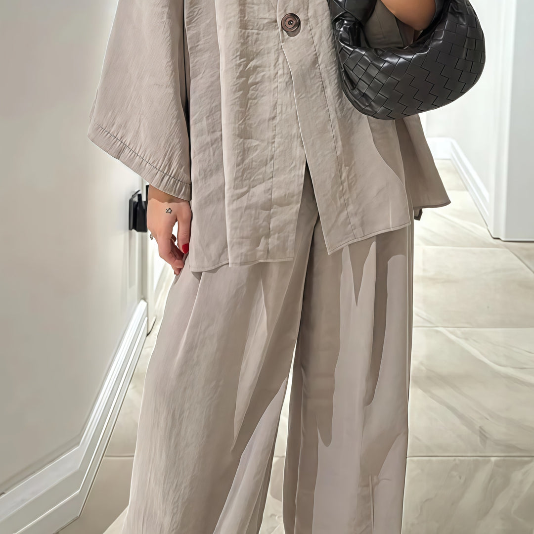 Damen Elegante Kimono-Jacke mit weiten Ärmeln und lockerer Passform Drune