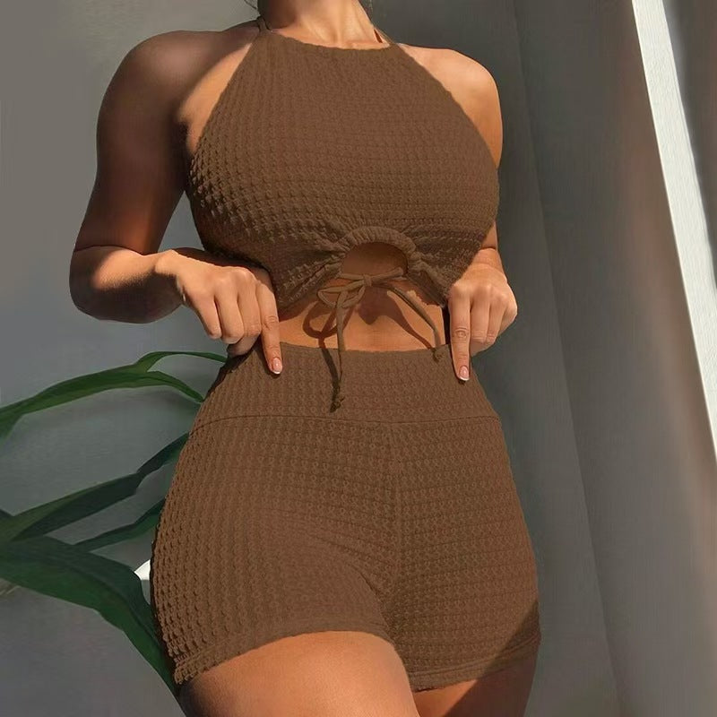 Damen Bustier-Bikini-Set mit stilvollem Cut-Out-Detail und hohem Bund Drune