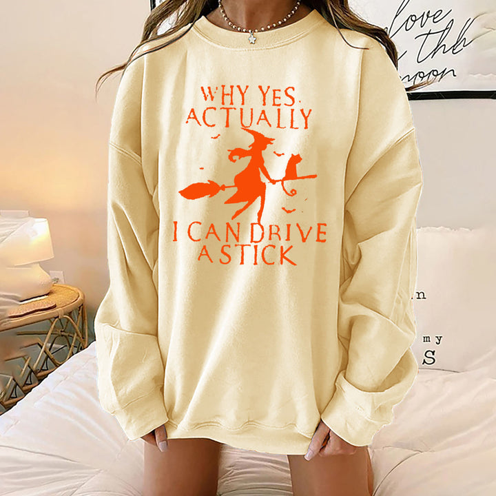 Damen Sweatshirt mit kreativem Hexenmotiv Drune