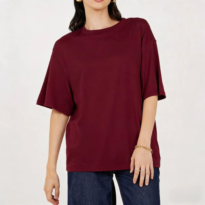 Damen Übergröße Shirt mit lässigem Schnitt und kurzarm Drune