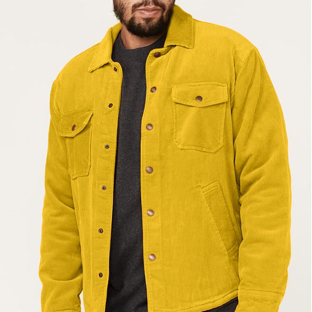 Herren lässige Cordjacke mit praktischen Brust- und Seitentaschen Drune