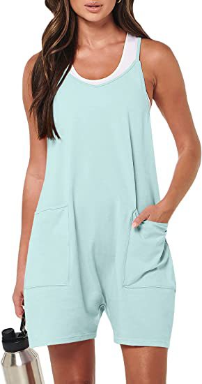 Damen sportlicher Jumpsuit mit praktischen Taschen und weitem Schnitt Drune