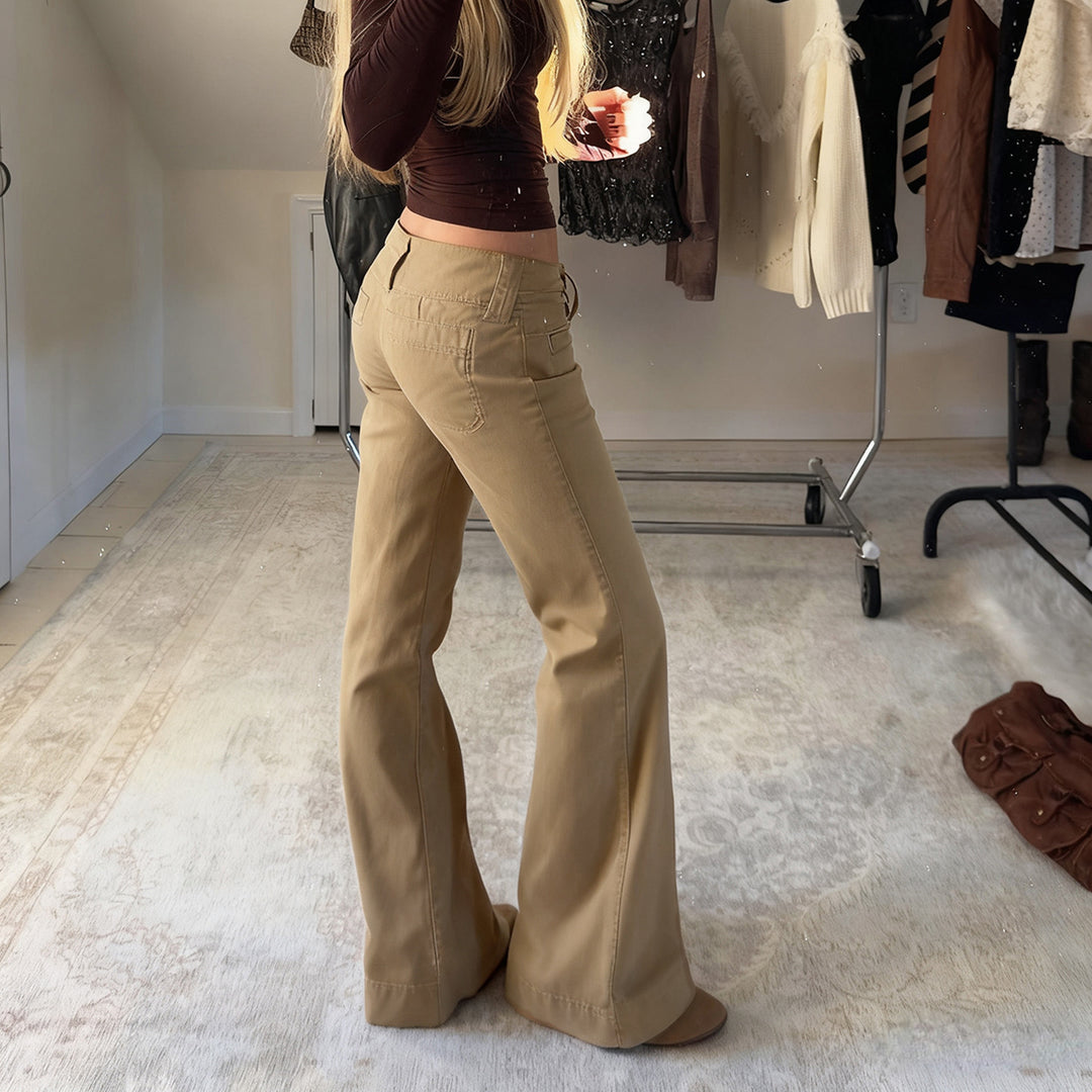 Damen weite Baumwollhose mit eleganter Schnittführung und praktischen Taschen Drune