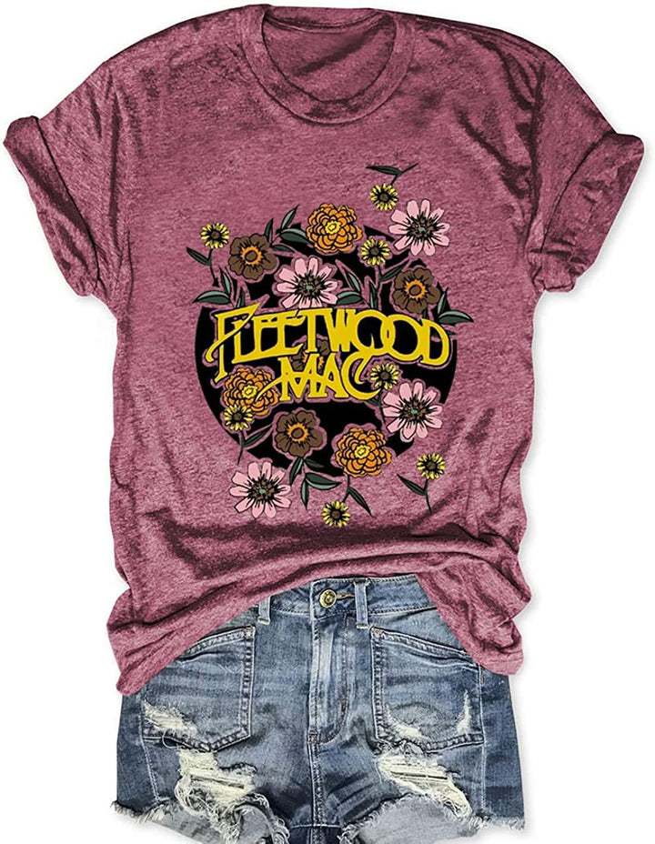 Frauen Vintage Band Grafik T-Shirt Drune
