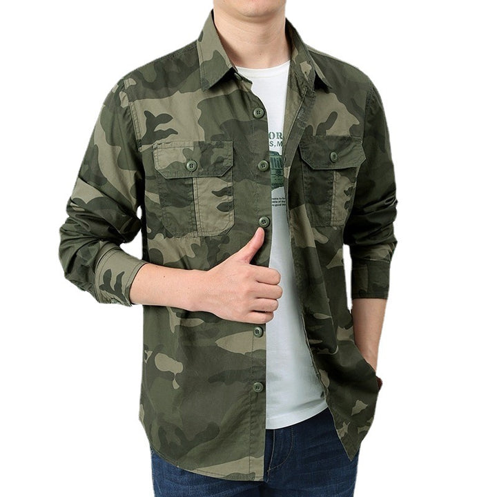 Herren nan Utility-Hemdjacke mit zwei Klappbrusttaschen und geradem Schnitt Drune