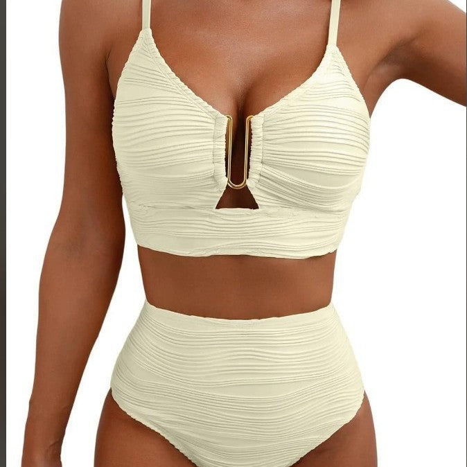 Damen Hochtailliertes Bikini-Set mit modischem Cut-Out Drune