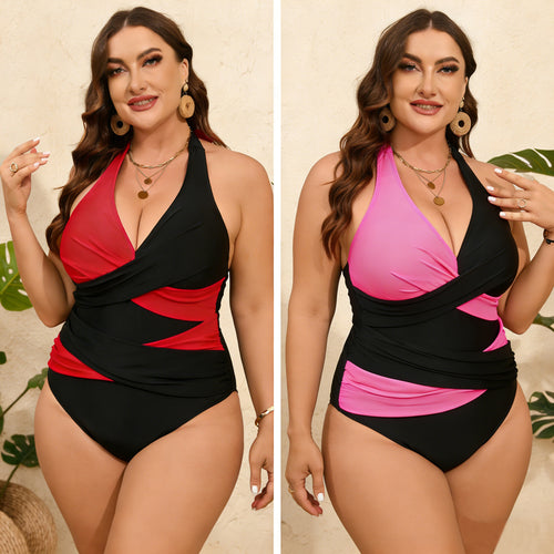 Damen Einteiliger Badeanzug mit elegantem Wickeldesign Drune