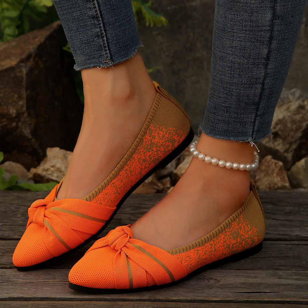 Damen Ballerina Schuhe mit eleganter Schleife Drune