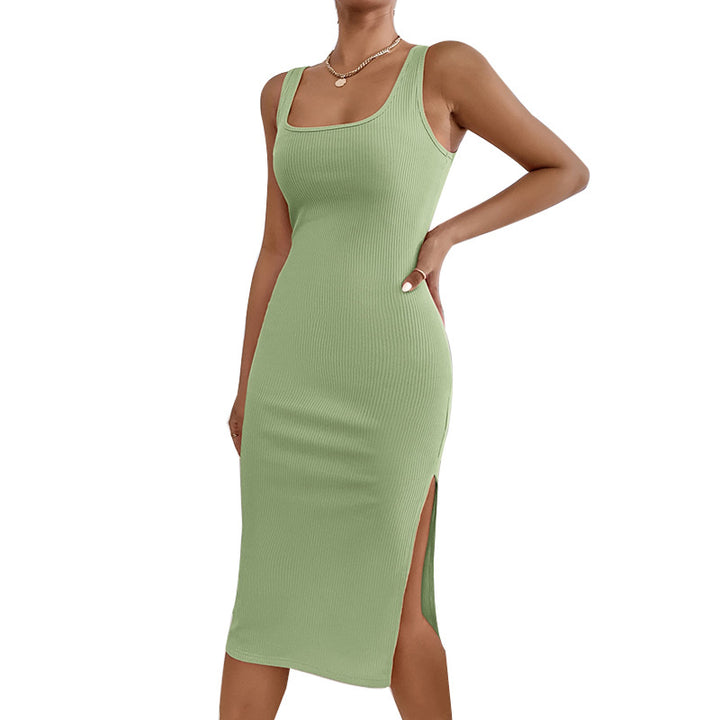 Damen Midi-Kleid mit schmeichelndem Rippdesign und seitlichem Schlitz Drune