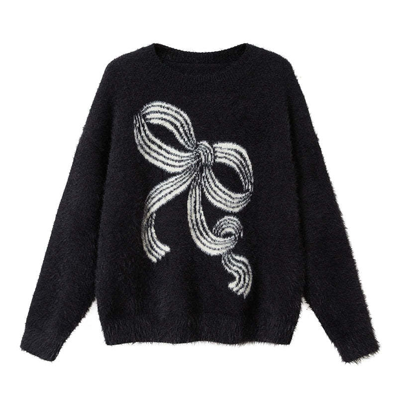 Damen Pullover mit verspieltem Schleifenmotiv und weichem Material Drune