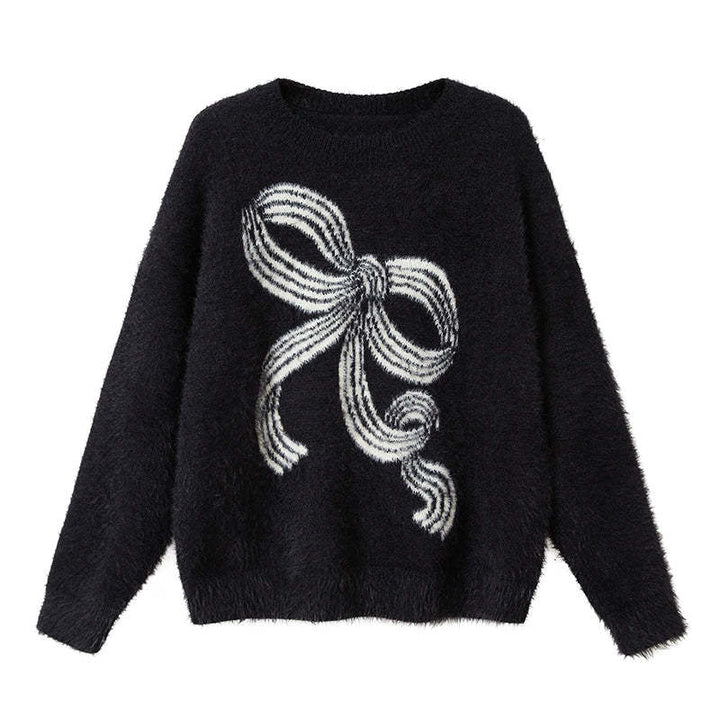Damen Pullover mit verspieltem Schleifenmotiv und weichem Material Drune