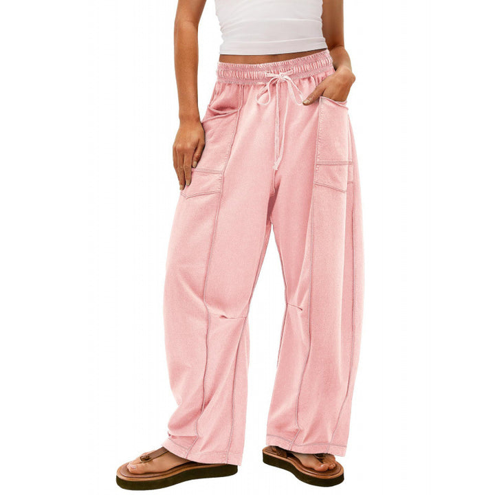 Damen weite Freizeithose mit praktischen Seitentaschen und elastischem Bund Drune