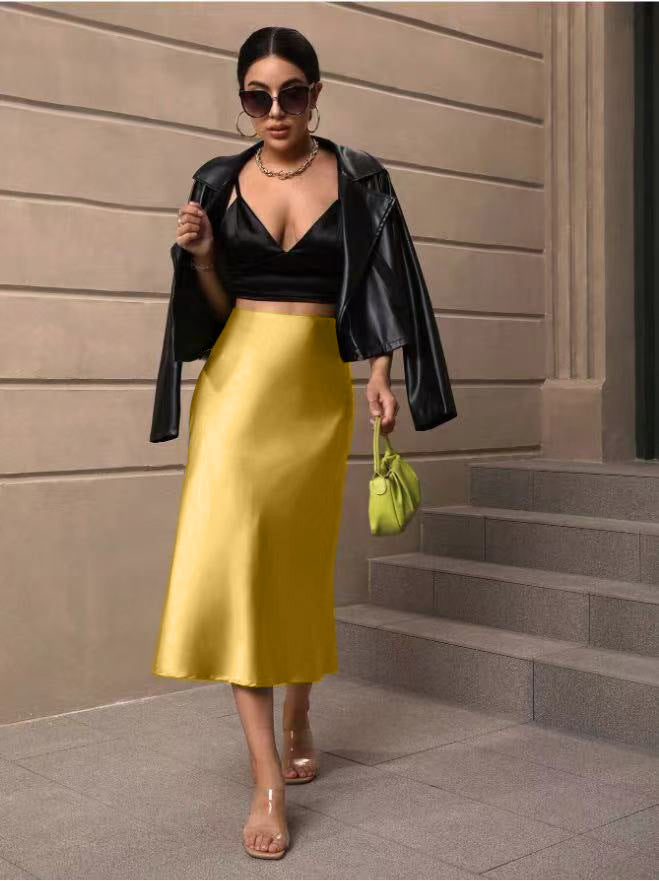 Damen Midi-Rock mit fließender Silhouette Drune
