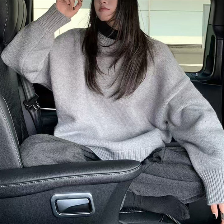Damen lässiger Grobstrickpullover mit oversized Schnitt und weichen Ärmeln Drune