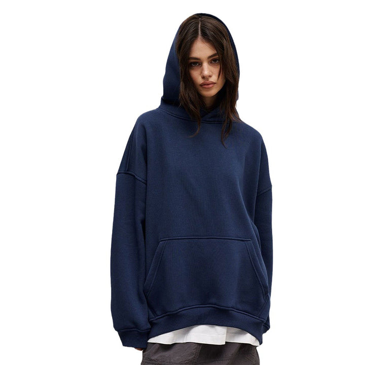 Damen Lässiger Oversized Hoodie mit praktischer Kängurutasche und hohem Kragen Drune