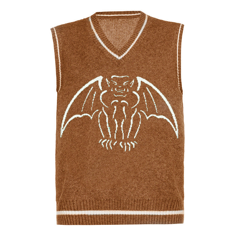 Damen Strickweste mit beeindruckendem Gothic-Motiv Drune
