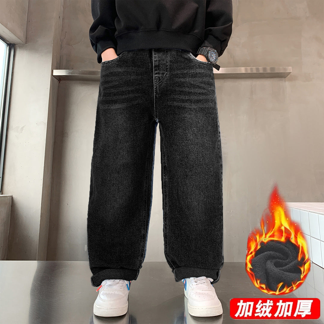 Herren lässige Oversized-Jeans mit tiefem Bund und seitlichen Taschen Drune