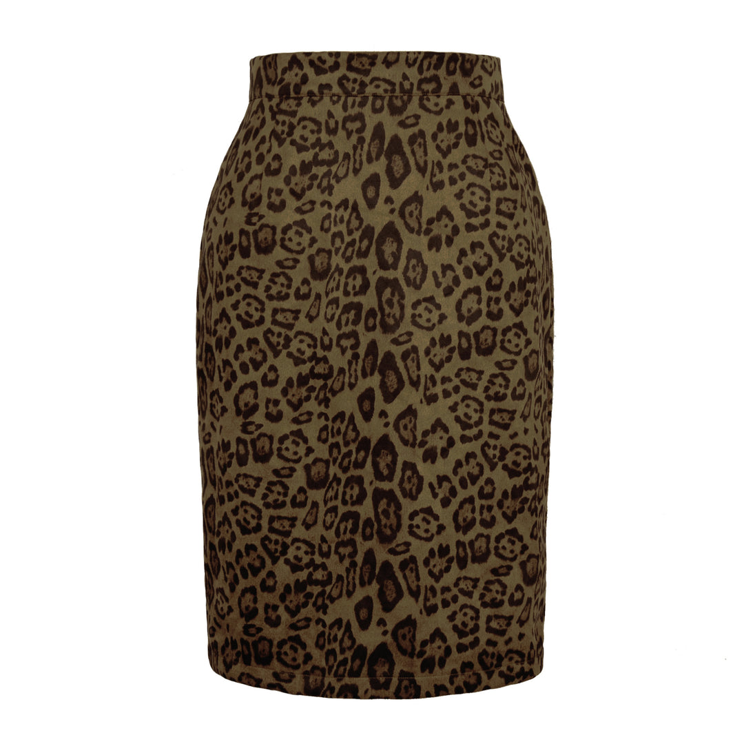 Damen Eleganter Bleistiftrock mit Leopardenmuster Drune