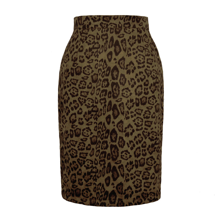 Damen Eleganter Bleistiftrock mit Leopardenmuster Drune