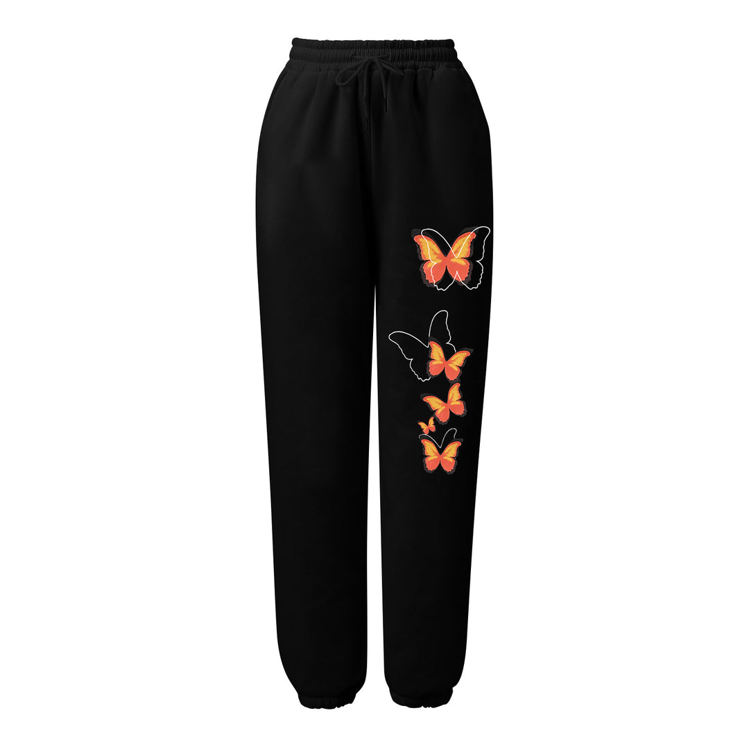 Damen Jogginghose mit buntem Schmetterlingsdesign Drune
