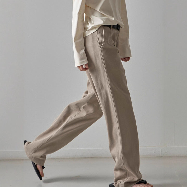 Damen weite Denim-Hose mit hohem Bund Drune