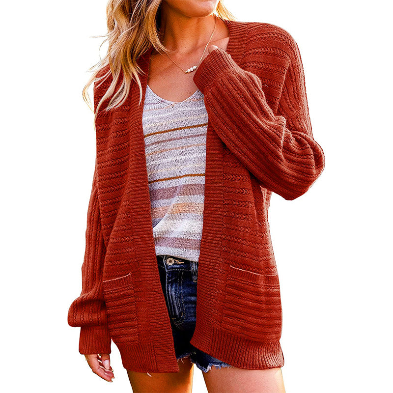 Damen gemütlicher Strickcardigan mit besonderen Details Drune