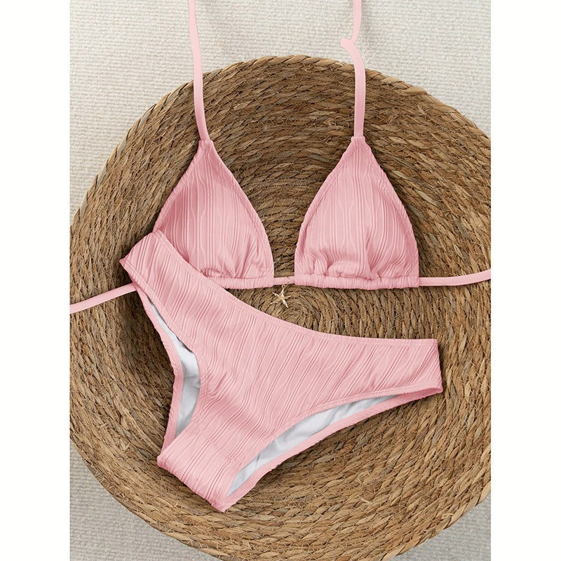 Damen Triangel-Bikini mit strukturiertem Oberteil und hoher Taille Drune
