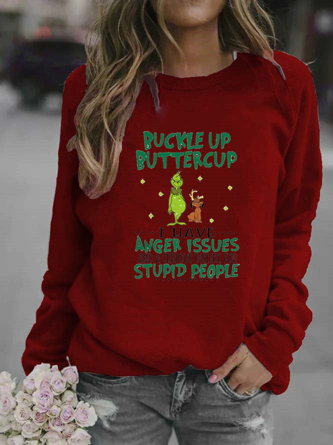 Damen Sweatshirt mit humorvollem Spruch und kreativem Design Drune