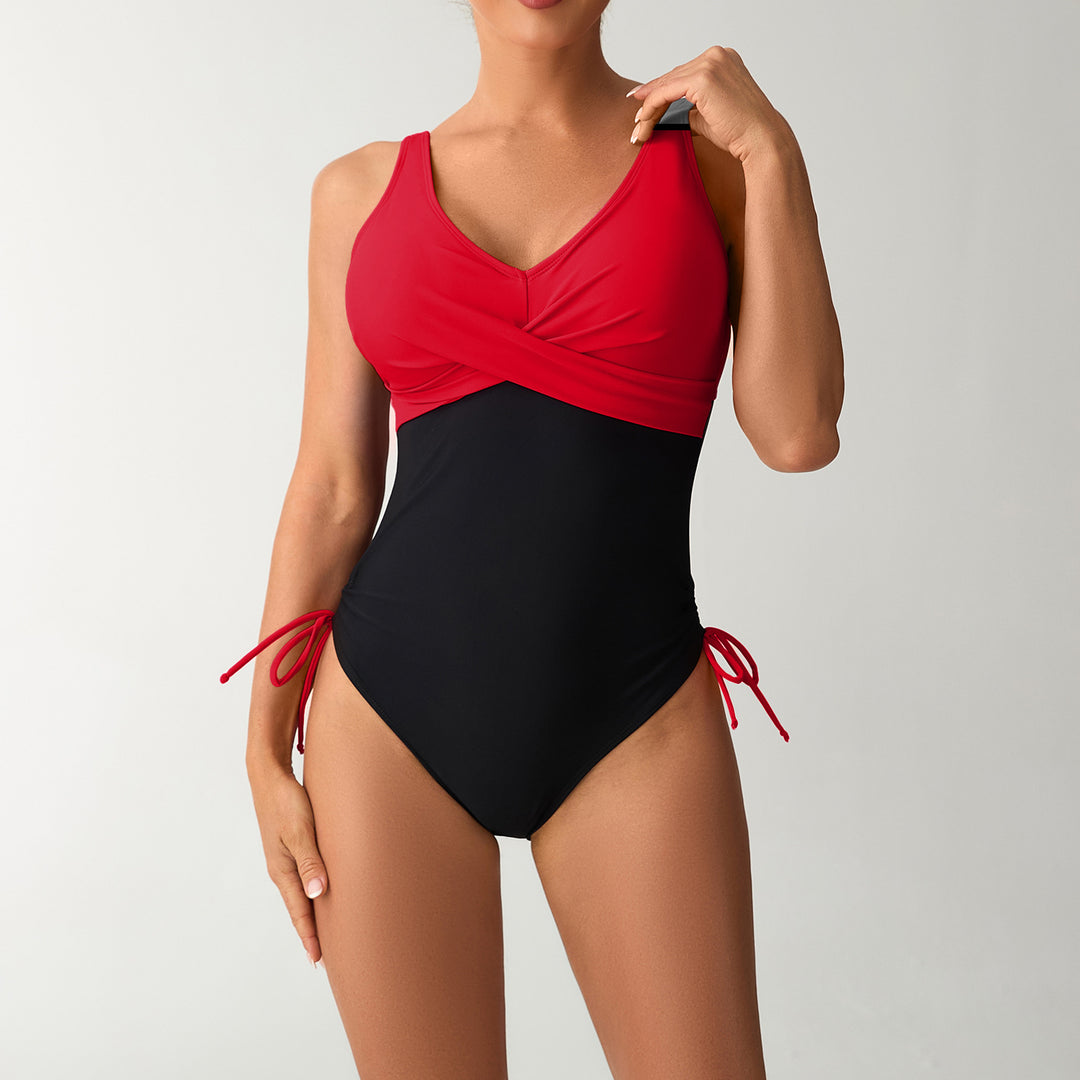 Damen Bequemer Schwimmanzug mit elegantem Wickeloberteil Drune