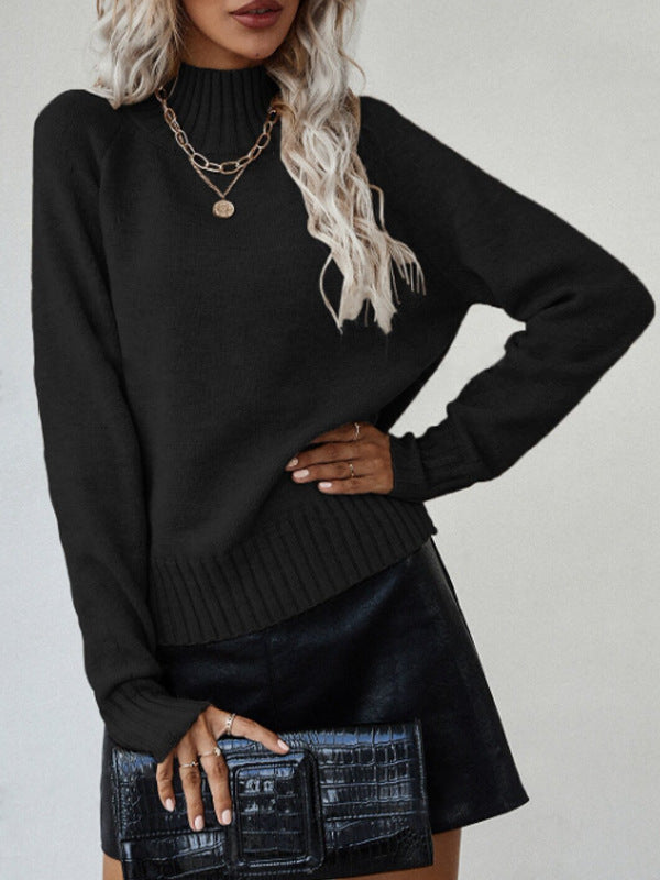 Damen Strickpullover mit hohem Kragen und lässiger Passform Drune