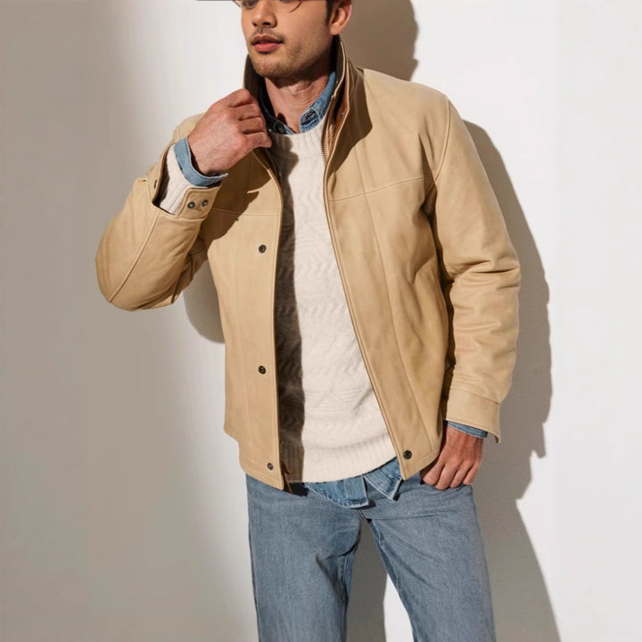 Herren Lederjacke im klassischen Stil mit wärmenden Innenfutter Drune