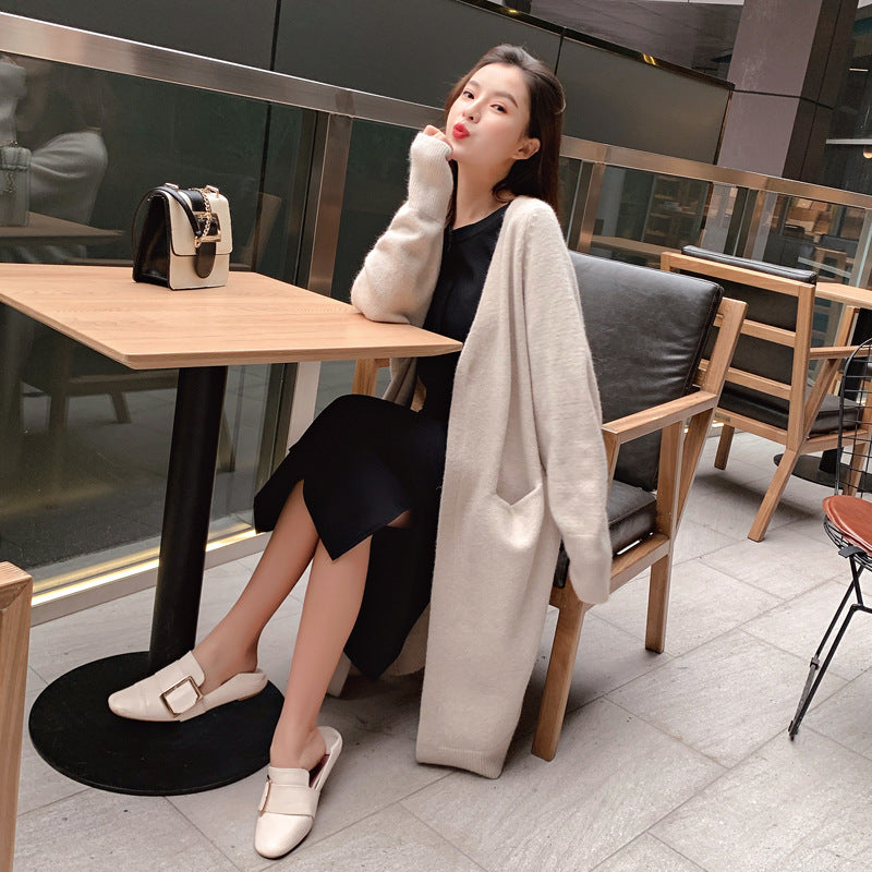 Damen Übergröße Gemütlicher Strickcardigan mit Taschen Drune