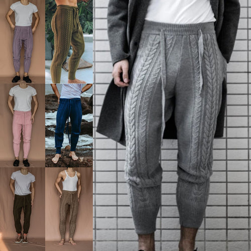 Herren Strickhose mit dezentem Zopfmuster und praktischem Bindegürtel Drune