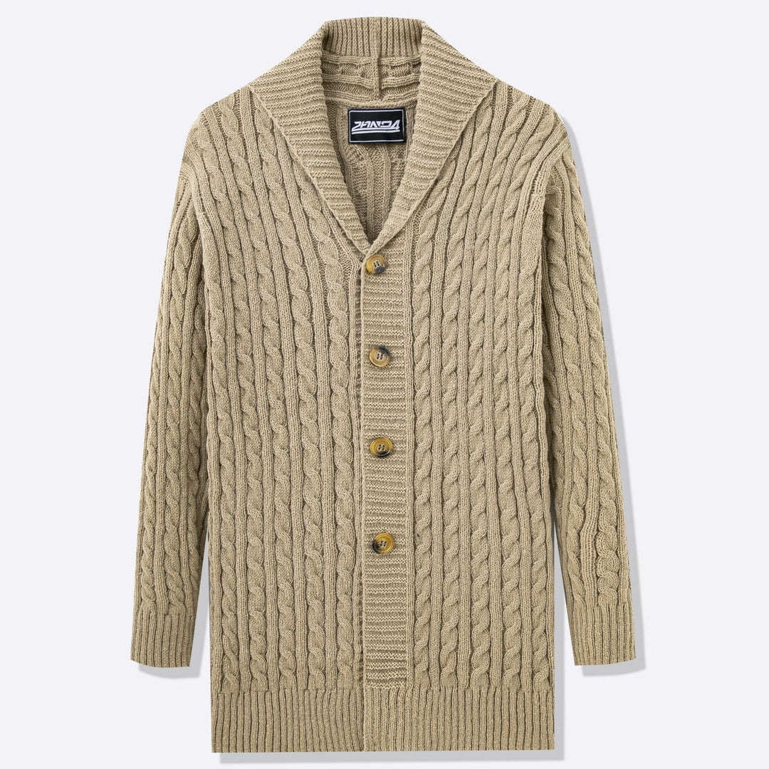 Herren Strickjacke mit offenem Design und Knopfdetails Drune