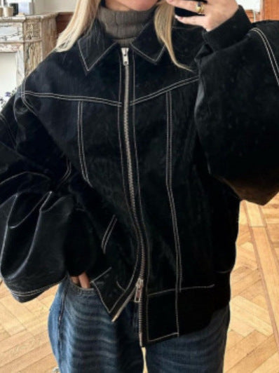 Drune | Lederjacke Kunstleder Übergröße Kunstlederjacke Lederjacke für Damen